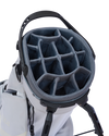 Linkslite Explorer 14-way stand bag in off-white and baby blue, top view of 14-way divider
