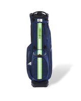 Minted Marine navy Linkslite Explorer 14-way golf stand bag, front view with mint accent stripe.