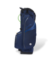 Linkslite Explorer 14-way stand bag in navy and sage, right side view