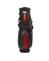 Linkslite Explorer 5-way stand bag in black and red, front view with shoulder straps