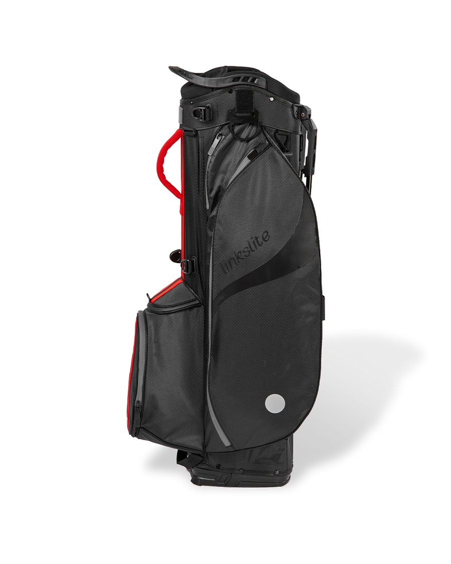 Linkslite Explorer 5-way stand bag in black and red, right side view